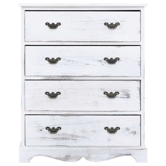 284180 vidaXL Drawer Cabinet White 60x30x75 cm Wood