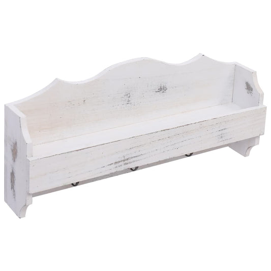 vidaXL Wall Mounted Coat Rack White 50x10x23 cm Wood