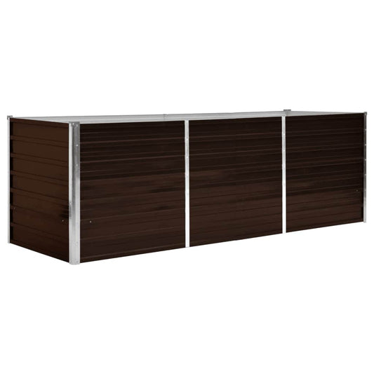 45713 vidaXL Garden Raised Bed Brown 240x80x77 cm Galvanised Steel