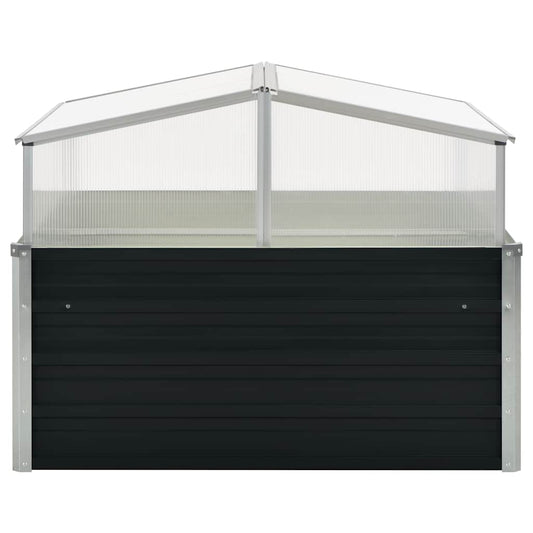 45724 vidaXL Greenhouse Anthracite 100x100x77 cm Galvanised Steel