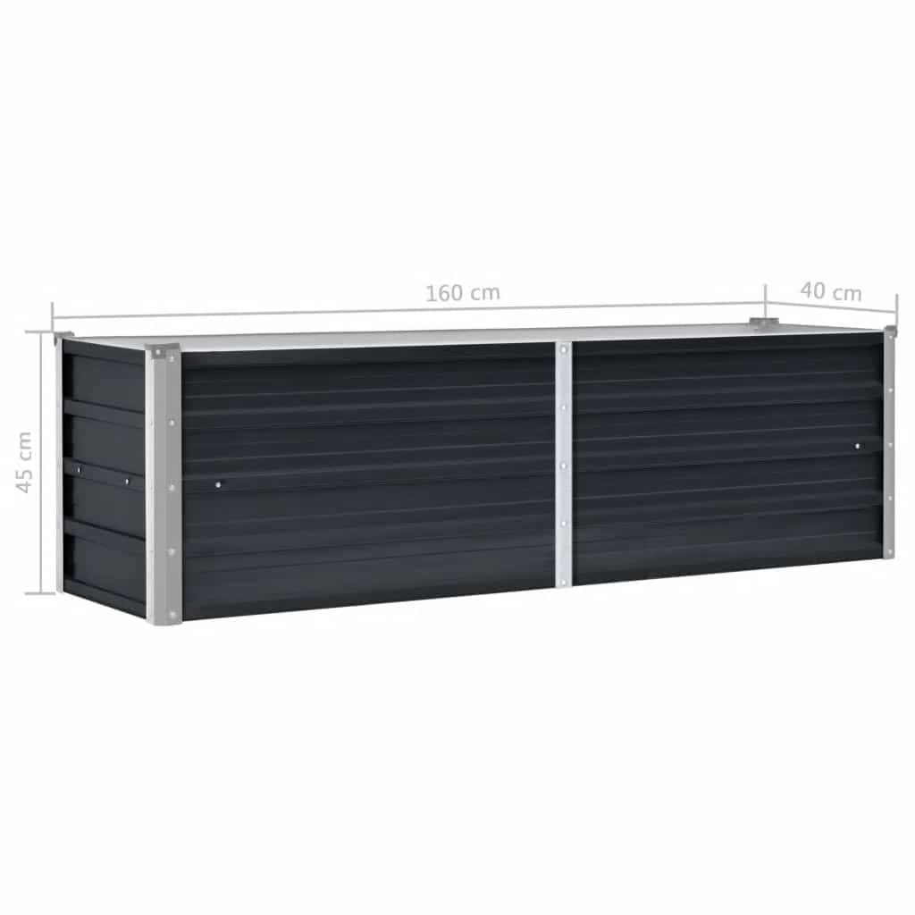 45731 vidaXL Garden Raised Bed Anthracite 160x40x45 cm Galvanised Steel