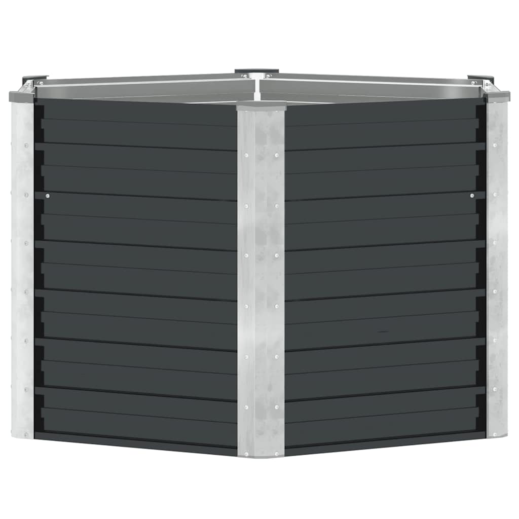 vidaXL Garden Raised Bed Anthracite 129x129x77 cm Galvanised Steel