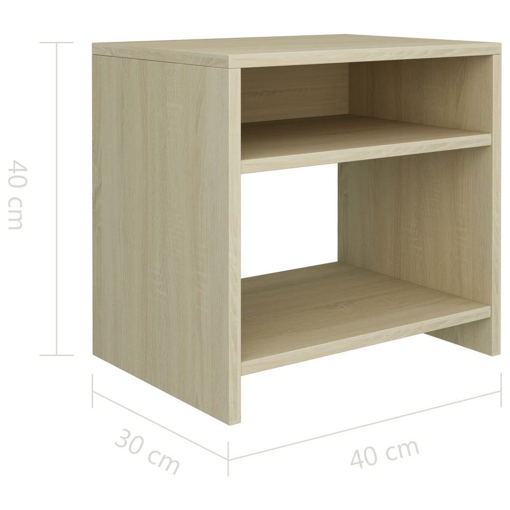 800015 vidaXL Bedside Cabinet Sonoma Oak 40x30x40 cm Engineered Wood