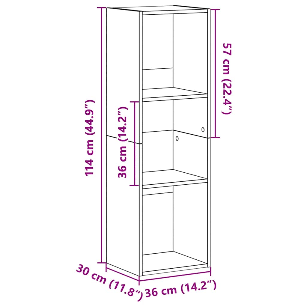 vidaXL Book Cabinet/TV Cabinet Concrete Grey 36x30x114 cm