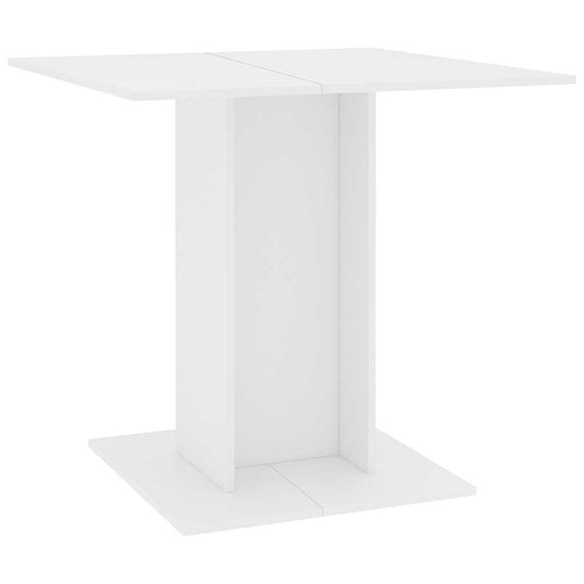 800252 vidaXL Dining Table White 80x80x75 cm Engineered Wood