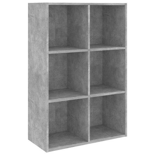 vidaXL Book Cabinet/Sideboard Concrete Grey 66x30x98cm Engineered Wood