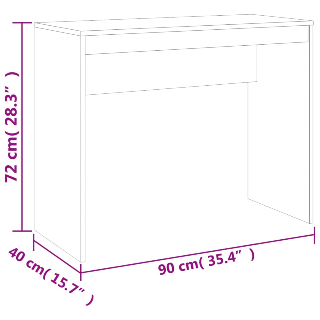 vidaXL Desk Concrete Grey 90x40x72 cm Engineered Wood