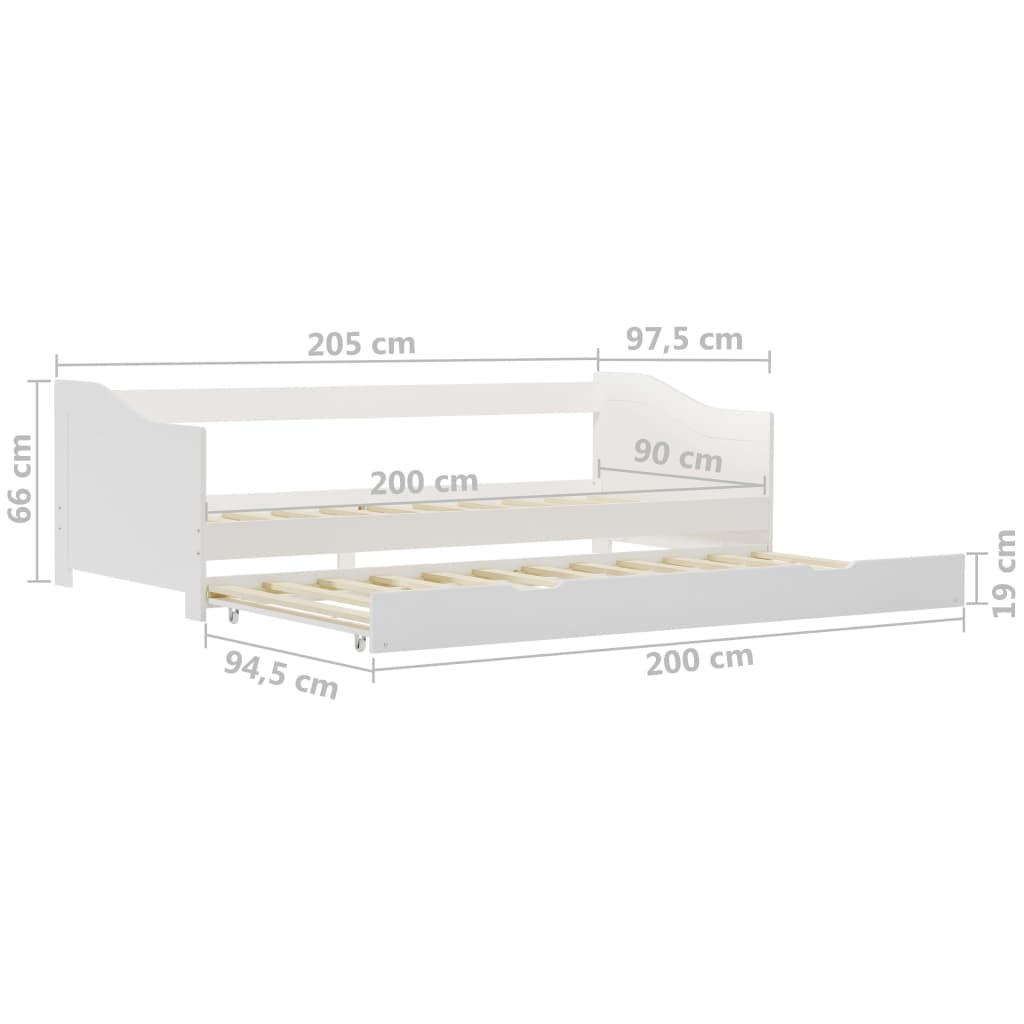 vidaXL Sofa Bed Frame | White | Pine wood, Plywood | Single/Double