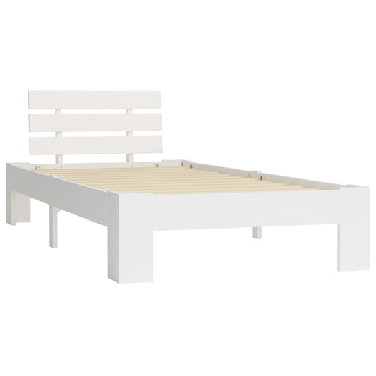 vidaXL Bed Frame | White | Solid pine wood, plywood | Single | Durable