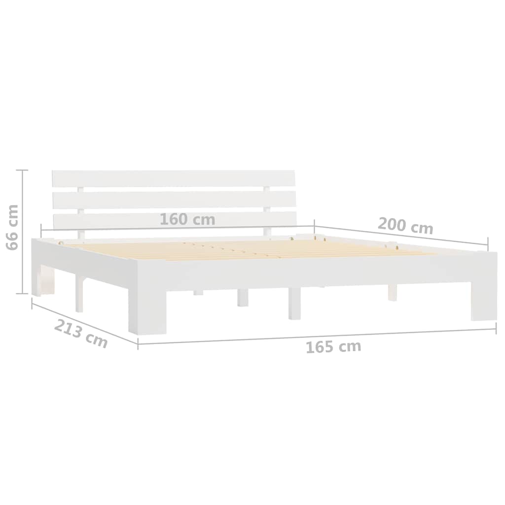vidaXL Bed Frame without Mattress White 160x200cm Solid Wood Pine