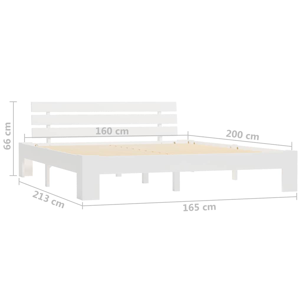 vidaXL Bed Frame without Mattress White 160x200cm Solid Wood Pine