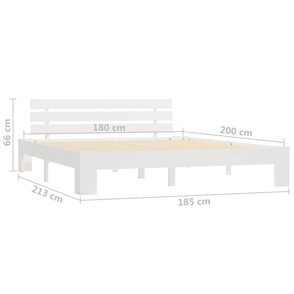 vidaXL Bed Frame without Mattress White 180x200cm Solid Wood Pine