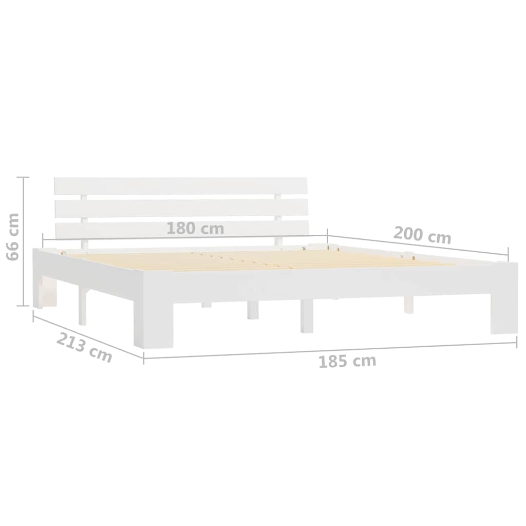 vidaXL Bed Frame without Mattress White 180x200cm Solid Wood Pine