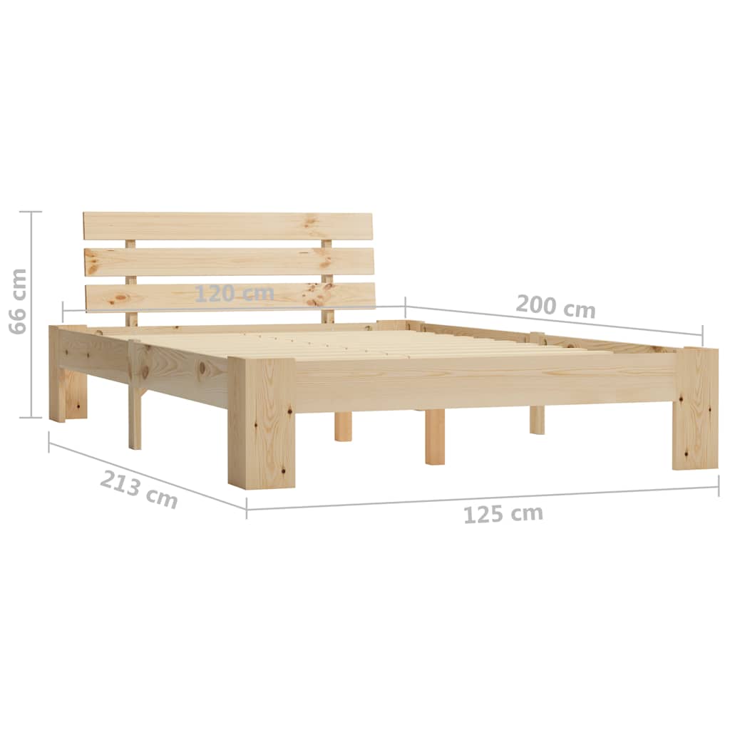 vidaXL Bed Frame without Mattress Solid Pine Wood 120x200 cm