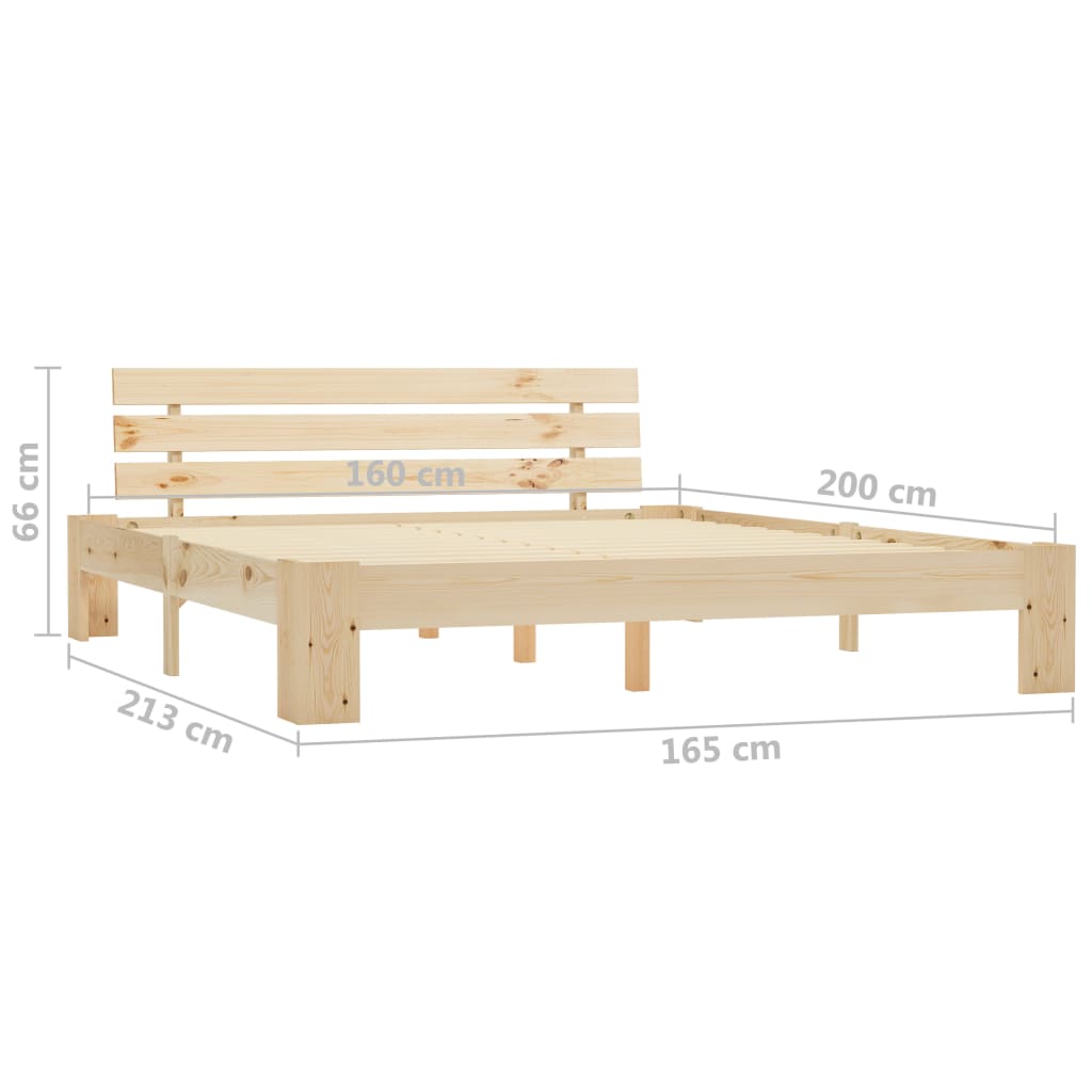 vidaXL Bed Frame without Mattress 160x200cm Solid Wood Pine