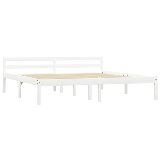 vidaXL Bed Frame | White | Solid pine wood, plywood | 160x200 cm | Durable