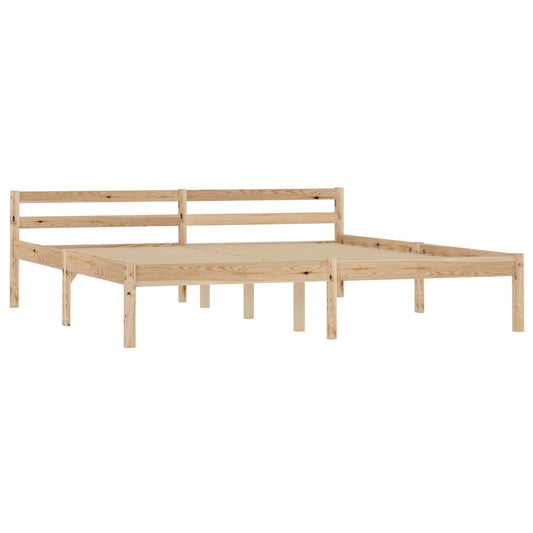 vidaXL Bed Frame | Natural | Solid pine wood | Double | Durable | Bed Frame