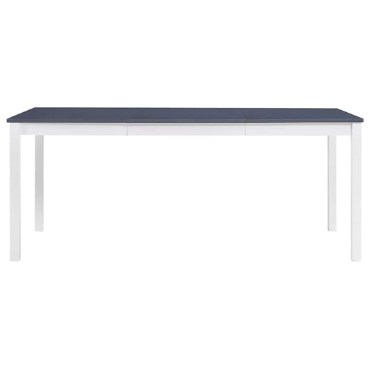 283406 vidaXL Dining Table White and Grey 180x90x73 cm Pinewood