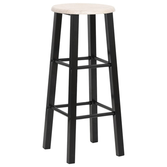 vidaXL Bar Stools 2 pcs Black MDF