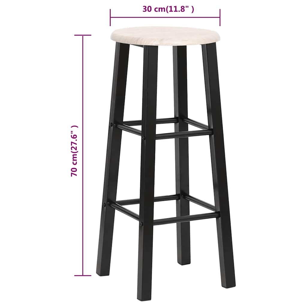 vidaXL Bar Stools 2 pcs Black MDF