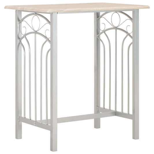 284398 vidaXL 3 Piece Bar Set Wood and Steel