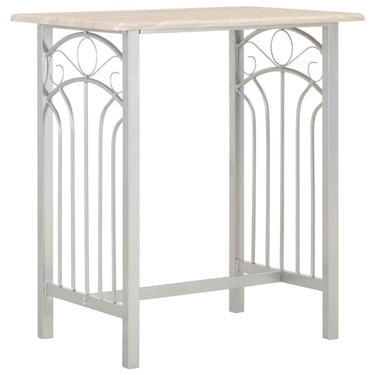 284398 vidaXL 3 Piece Bar Set Wood and Steel
