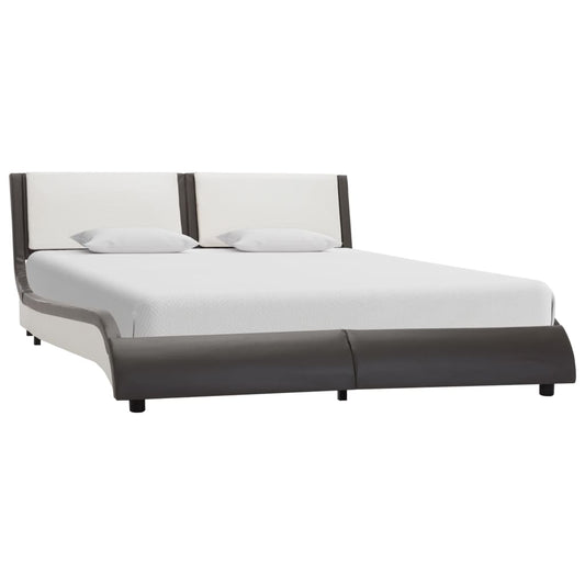 vidaXL Bed Frame with LED without Mattress Grey and White 120x190 cm