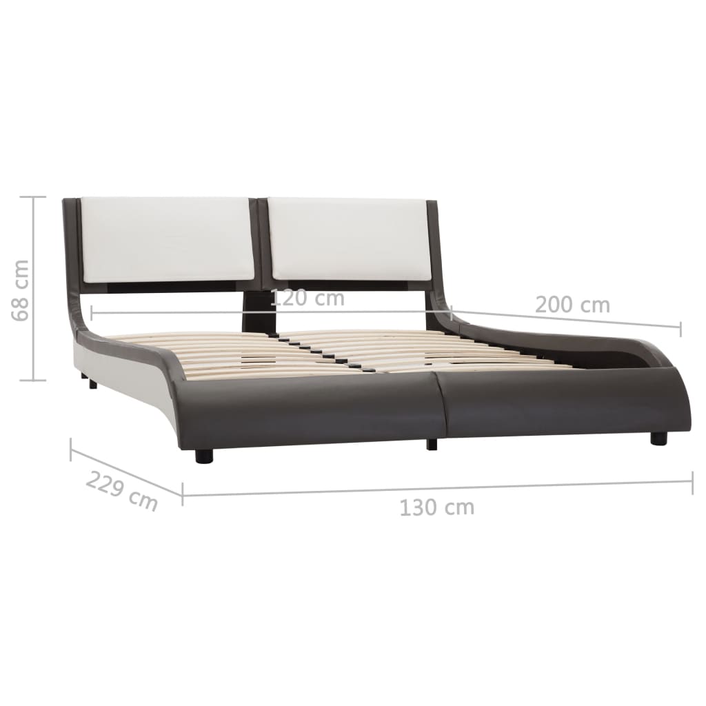 vidaXL Bed Frame with LED without Mattress Grey and White 120x190 cm