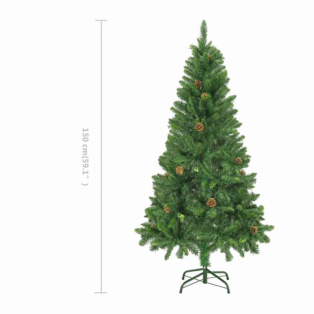 284314 vidaXL Artificial Christmas Tree with Pine Cones Green 150 cm