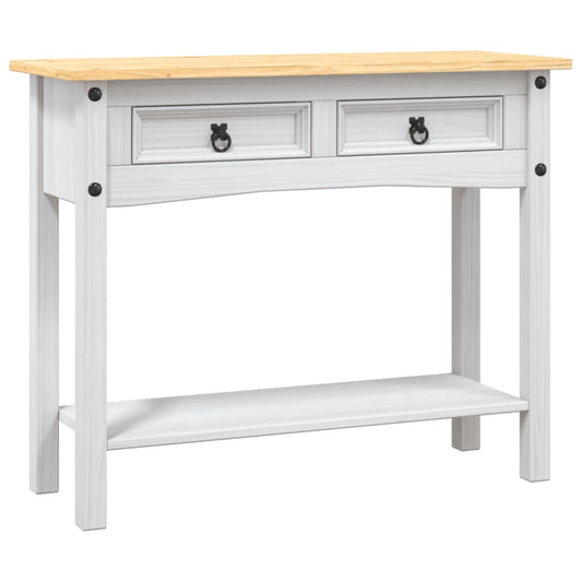 282646 vidaXL Console Table Mexican Pine Corona Range White 90x34,5x73 cm