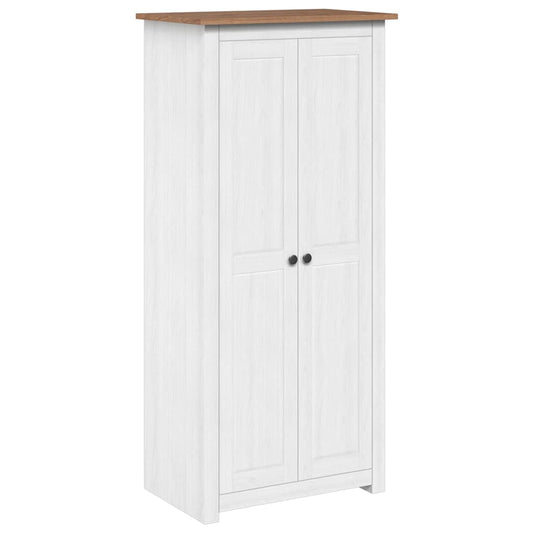 vidaXL Wardrobe | White | Solid Pine Wood | Medium | Storage | Wardrobe