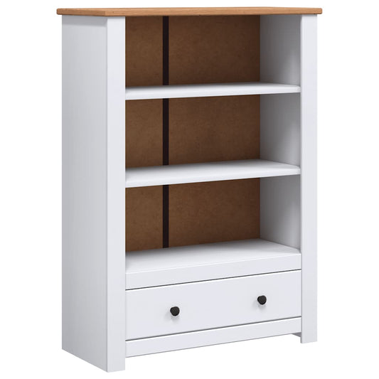 vidaXL Bookcase White 80x35x110 cm Solid Pine Wood Panama Range