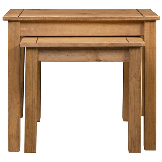 282676 vidaXL Nesting Tables 2 pcs Solid Pine Wood Panama Range