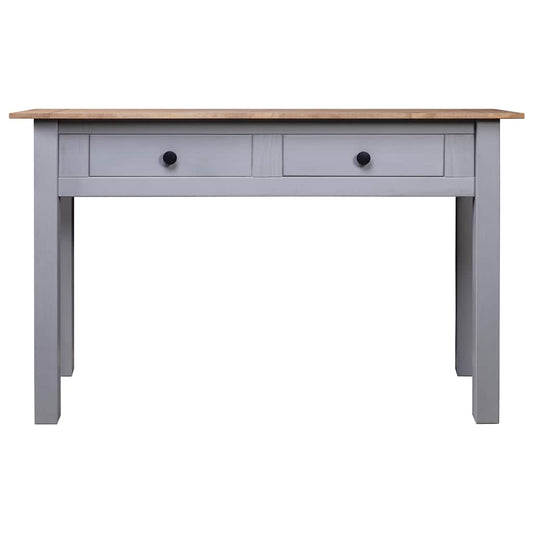 282680 vidaXL Console Table Grey 110x40x72 cm Solid Pine Wood Panama Range