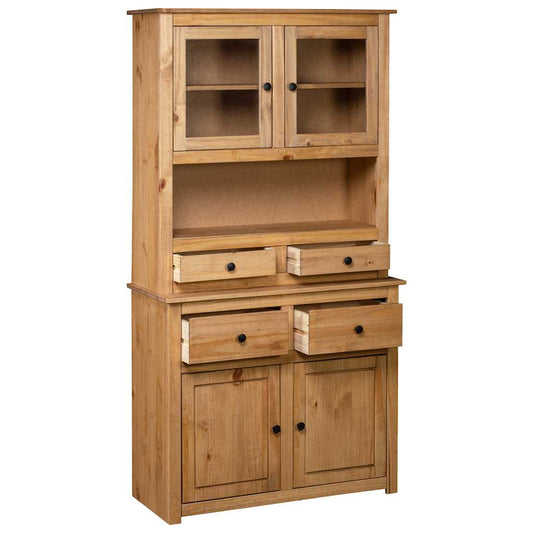 282700 vidaXL Highboard 93x40,5x180 cm Solid Pine Panama Range