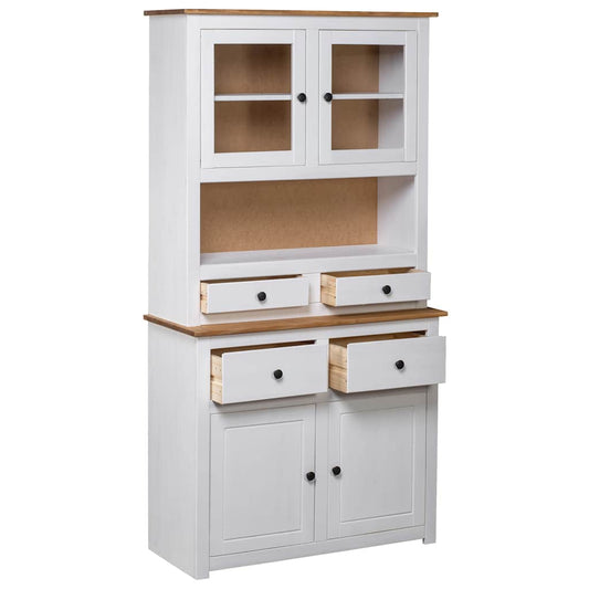 282702 vidaXL Highboard White 93x40,5x180 cm Solid Pine Panama Range