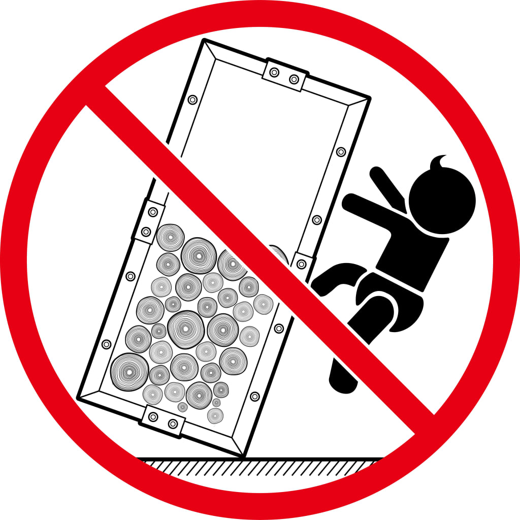 vidaXL Firewood Rack with Base Black 37x37x113 cm Steel