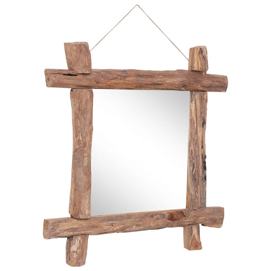283934 vidaXL Log Mirror Natural 70x70 cm Recycled Teak Wood