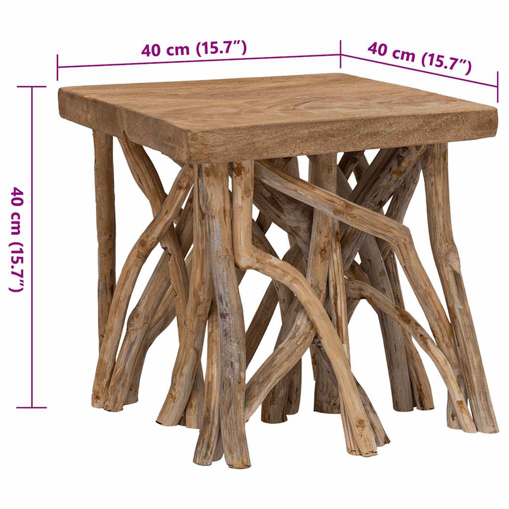 283936 vidaXL Log Coffee Table 40x40x40 cm Mixed Recycled Wood