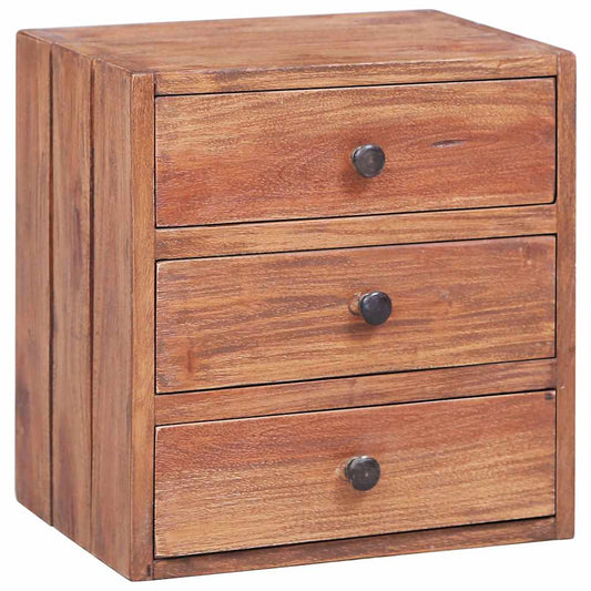 283938 vidaXL Bedside Cabinet with 3 Drawers 35x25x35 cm Solid Mahogany Wood