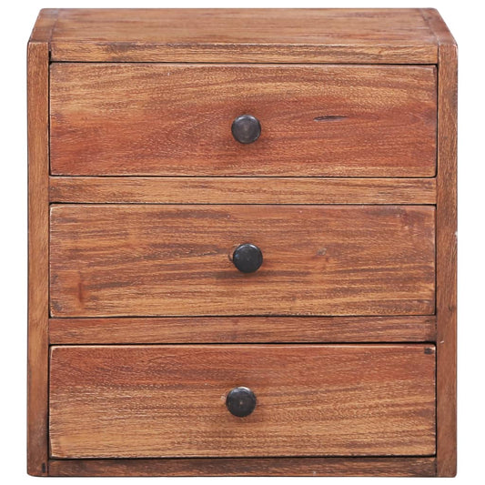 vidaXL Bedside Cabinet | Natural Mahogany | Mahogany Wood | 35x25x35 cm