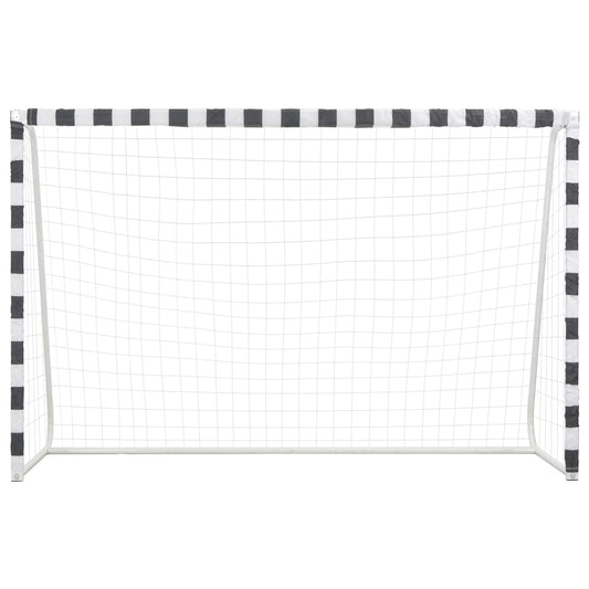 91954 vidaXL Soccer Goal 300x200x90 cm Metal Black and White