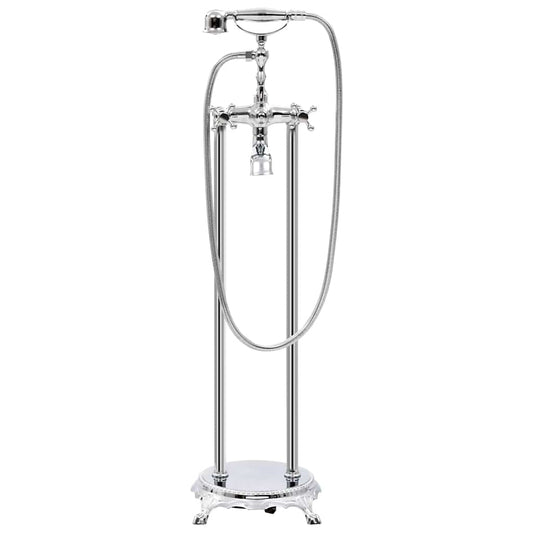145093 vidaXL Freestanding Bathtub Faucet Stainless Steel 99,5 cm Silver