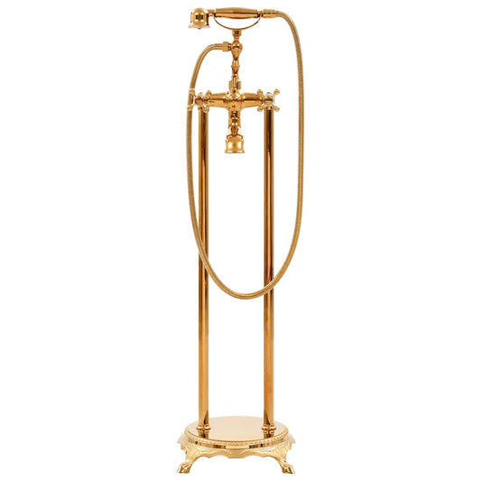 145095 vidaXL Freestanding Bathtub Faucet Stainless Steel 99,5 cm Gold
