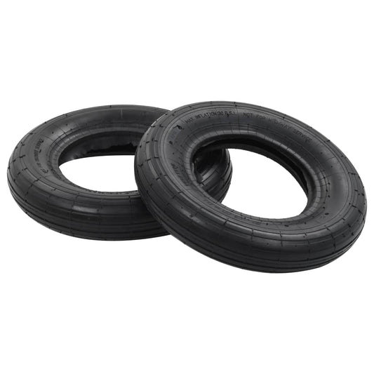 vidaXL 4 Piece Wheelbarrow Tire and Inner Tube Set 3.50-8 4PR Rubber
