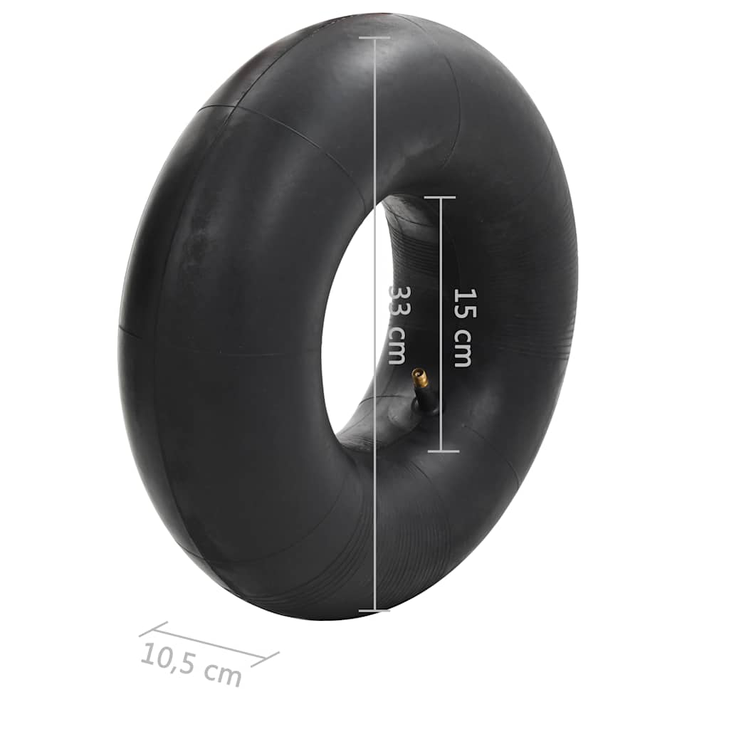 vidaXL 4 Piece Wheelbarrow Tire&Inner Tube Set 15x6.00-6 4PR Rubber