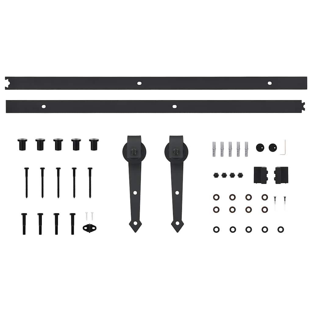 vidaXL Sliding Door SKIEN Hardware Kit 200 cm Steel Black
