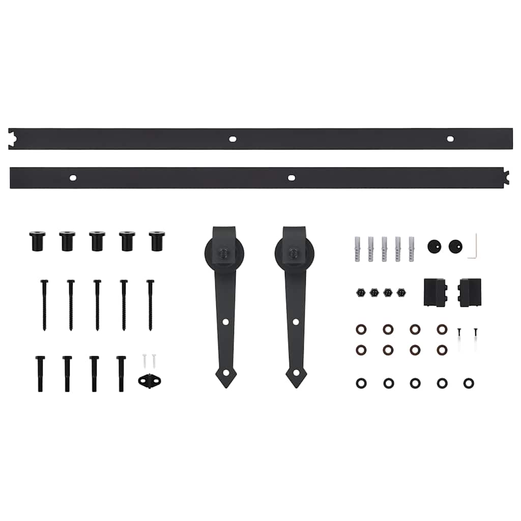 145259 vidaXL Sliding Door "SKIEN" Hardware Kit 200 cm Steel Black