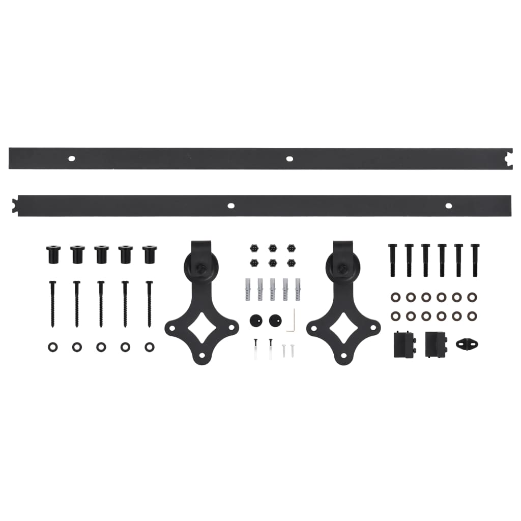 145260 vidaXL Sliding Door "SKIEN" Hardware Kit 183 cm Steel Black
