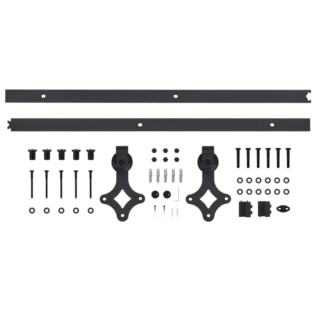 vidaXL Sliding Door SKIEN Hardware Kit 200 cm Steel Black